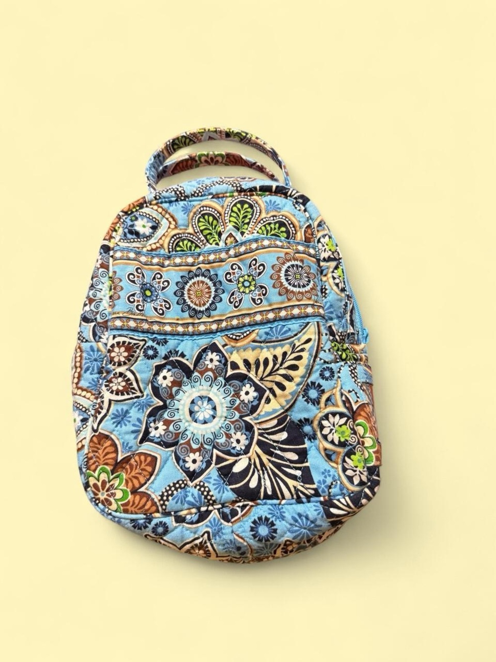 Vera Bradley Mini Backpack Blue Floral Quilted Cotton Travel Bag EUC